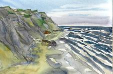 Mohegan Bluffs - watercolor