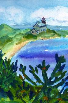 North Light-from afar watercolor